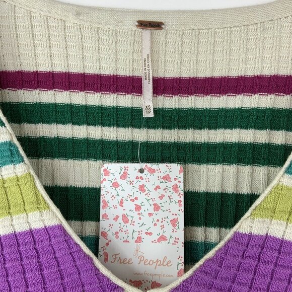 NEW Free People Waffle Knit Dress Womens Size XS Long Sleeve - Picture 3 of 9